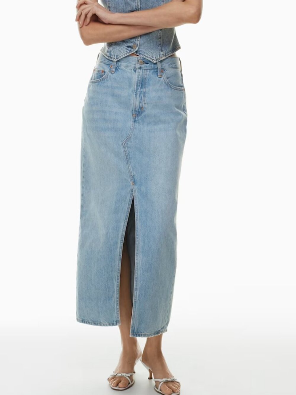 Denim Forum '90s Vintage Maxi Jean Skirt